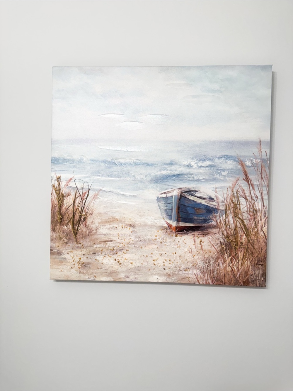 Hobby Lobby Blue Rowboat Seaside Canvas Art
